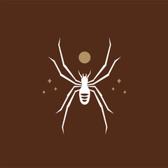 animal spider natural logo vector icon silhouette retro hipster	