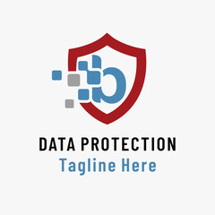 Obraz premium Initial b Letter for Data Software Protection. Digital Business Logo Idea