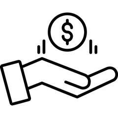 Money Work Hand Icon
