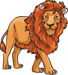 Lion Big Cat Wild Animal Vector Illustration