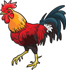 Rooster Chicken Wild Animal Vector Illustration