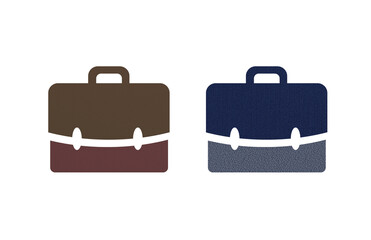 suitcase icon symbol brown and blue