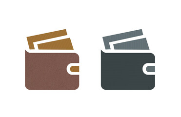 Wallet icon symbol brown and green background