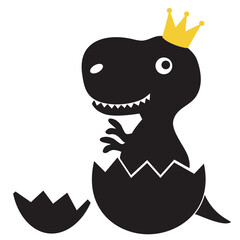 Dinosaur T-Rex baby boy vector cartoon illustration