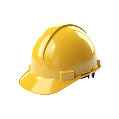 Fototapeta premium Yellow safety construction hard helmet on transparent background, protective hard hat, clipping path, png,