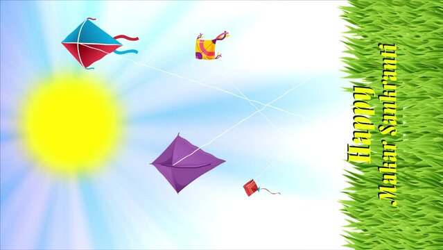Makar Sankranti Splendor: Kites, Sun, and Endless Sky, Experience the joy of Uttarayana with this vibrant video. Colorful kites dance in a bright blue sky, under the warm glow of the radiant sun.