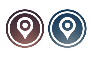 Location icon symbol brown and blue