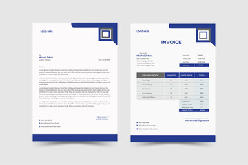 Abstract Letterhead and Invoice Design Modern Business Letterhead and Invoice  Design Template