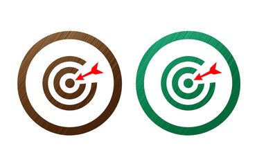 Dart icon symbol green and brown