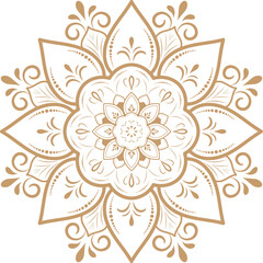 abstract round mandala art vintage color circular decoration vector object.