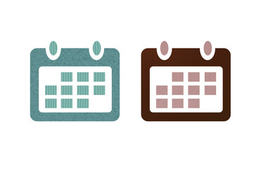 Calendar icon symbol red and green