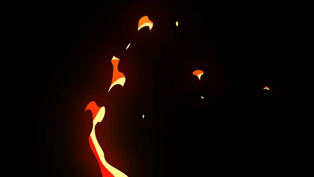 Fire Transition Cartoon Animation Video that appears with flames