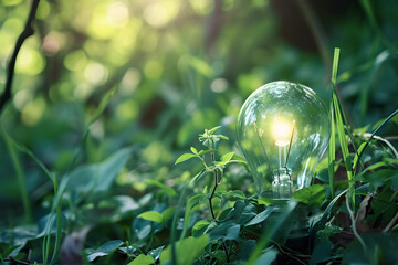 Eco-Friendly Lightbulb Illuminating the Path to Sustainable Energy Solution Radiant Green Innovation