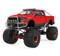 Red Monster Truck Isolated © nerthuz