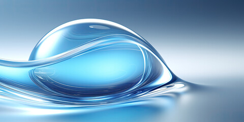 water drop in blue background, Blue transparent water drop sphere , Abstract reservoir of water in the form of a sphere, water splashes