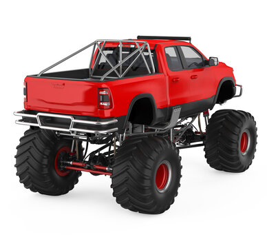 Red Monster Truck Isolated