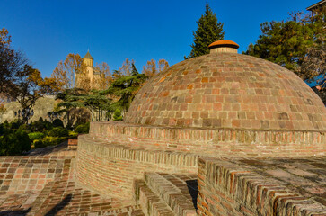 Obraz premium public sulphur baths in Abanotubani district of Tbilisi, Georgia