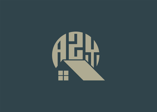 Real Estate Letter AZY Monogram Vector Logo.Home Or Building Shape AZY Logo