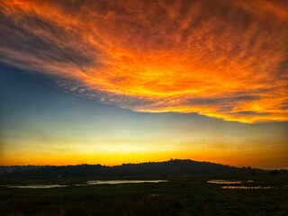 sunset in the mountains