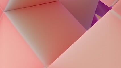 Orange and Pink Pop Cube Geometry Shape Elegant Modern 3D Rendering Abstract Background