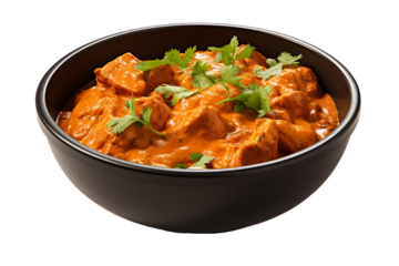 Butter Chicken, transparent background, isolated image, generative AI
