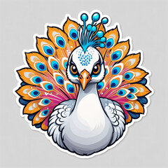 sticker animal (peacock) #2