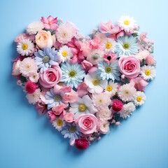 farbenfrohe Bl&uuml;tenbl&auml;tter in Herzform