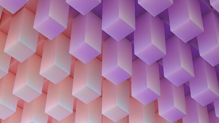 Fototapeta premium Orange and Pink Pop Cubes Scientific Shapes Elegant Modern 3D Rendering Abstract Background