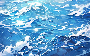 water surface, Blue water wave , sea wave,Blue ocean water texture background. Surface of the sea. top view, vector