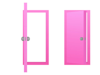 Creative illustration of open, closed door