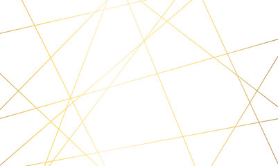 Abstract luxury gold lines with many squares and triangles shape background. Geometric random chaotic lines background.	