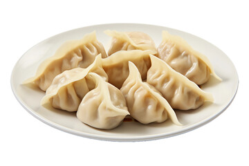 Jiaozi (dumplings), transparent background, isolated image, generative AI