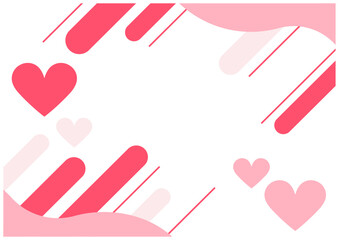 メンフィス幾何学ラインのハートがあるバレンタイン背景素材3