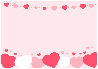 バレンタインデーに使えるかわいいハートのバレンタインフレーム背景素材8薄いピンク