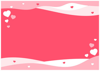 バレンタインデーに使えるかわいいハートのバレンタインフレーム背景素材6濃いピンク
