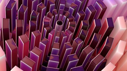 Obraz premium Orange and Pink Pop Cube Design Element Shape Elegant Modern 3D Rendering Abstract Background