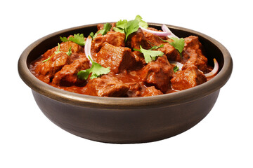 Rogan Josh, transparent background, isolated image, generative AI