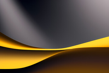 Abstract vector wavy lines flowing smooth curve dark yellow gradient color in concept of luxury, technology, modern.