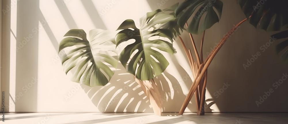 Aufkleber premium podium on pastel background for product display, abstract geometric composition with branch 