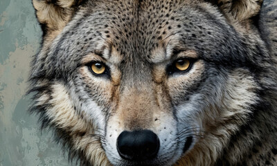 Fantasy Illustration of a wild animal wolf. Digital art style wallpaper background.