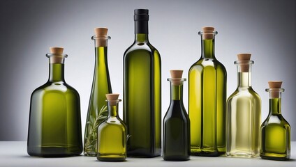 Stylish Glass Bottle with Olive Oil: A Kitchen Essential. Generative AI