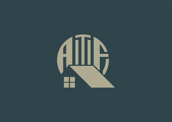Real Estate Letter ATF Monogram Vector Logo.Home Or Building Shape ATF Logo - obrazy, fototapety, plakaty