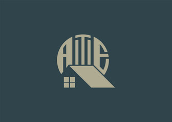 Real Estate Letter ATE Monogram Vector Logo.Home Or Building Shape ATE Logo