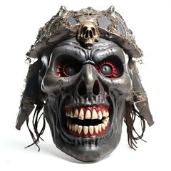Halloween skull mask isolated on white background,