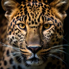 Selbstklebende Fototapeten Portrait of a leopard in the zoo,  Close up © Nguyen