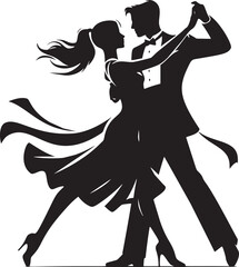 Ballroom Dance Silhouette - obrazy, fototapety, plakaty