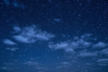 Night sky with stars and milky way,  Cloudscape with stars