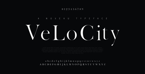 Velocity Abstract modern urban alphabet fonts. Typography sport, technology, fashion, digital, future creative logo font. vector illustration - obrazy, fototapety, plakaty