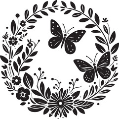 Floral Butterfly Wreath