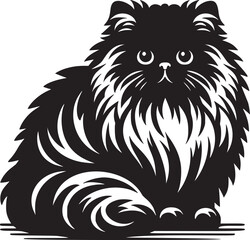 Silhouette of a Fluffy Cat